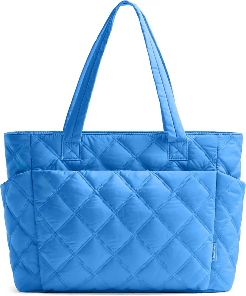 Uselike Tote Bag for Women, Lightweight Puffer Tote Work Bags with Compartments for Travel, Quilted Shoulder Bag with Zipper - Image 1